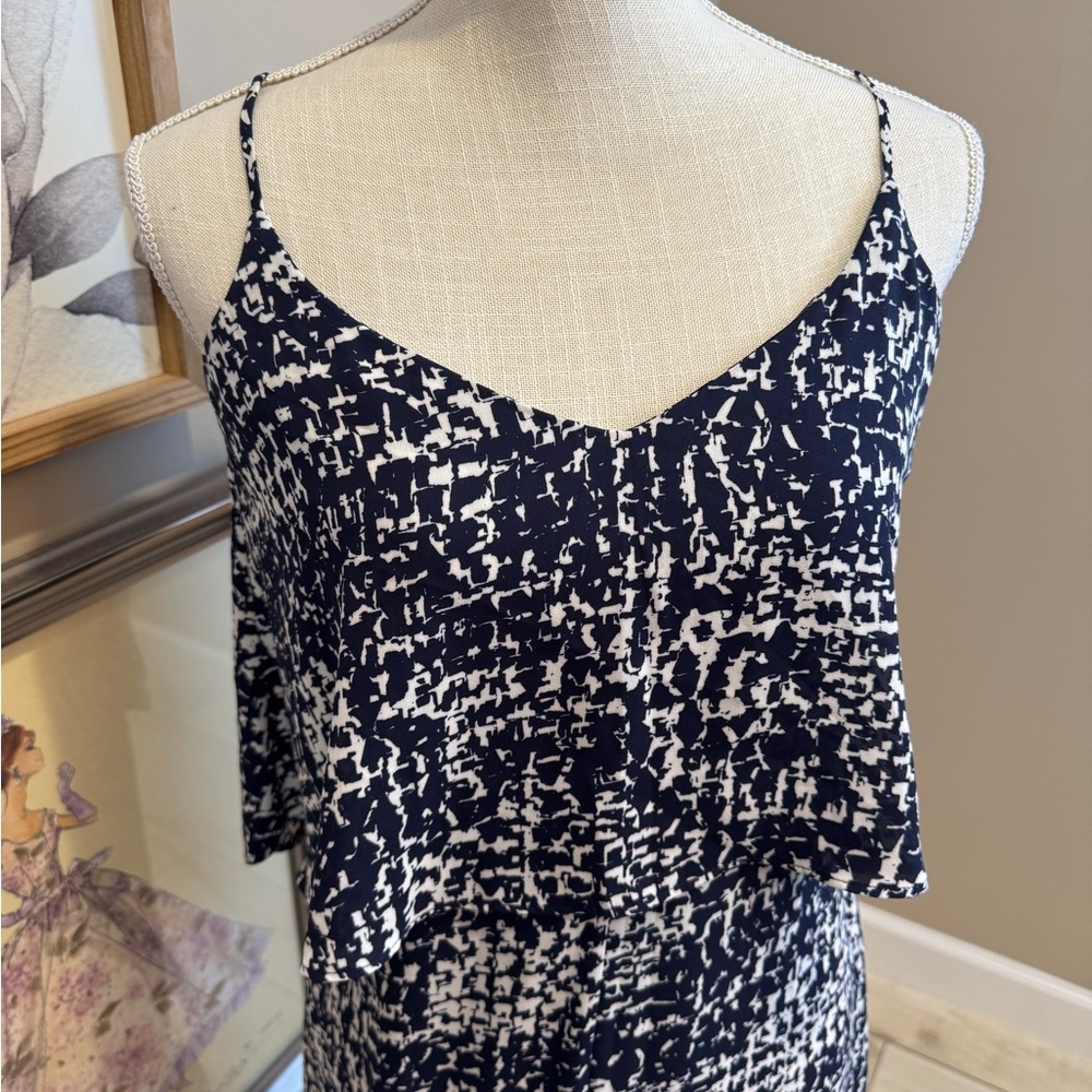 WHBM Navy and White Maxi Dress - Picture 2 of 8